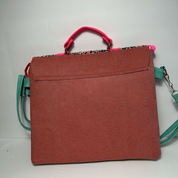 Frieda Kahlo Computer Messenger Bag Shoulder Strap Pink Tassels Mexico 14X12" - Picture 4 of 8